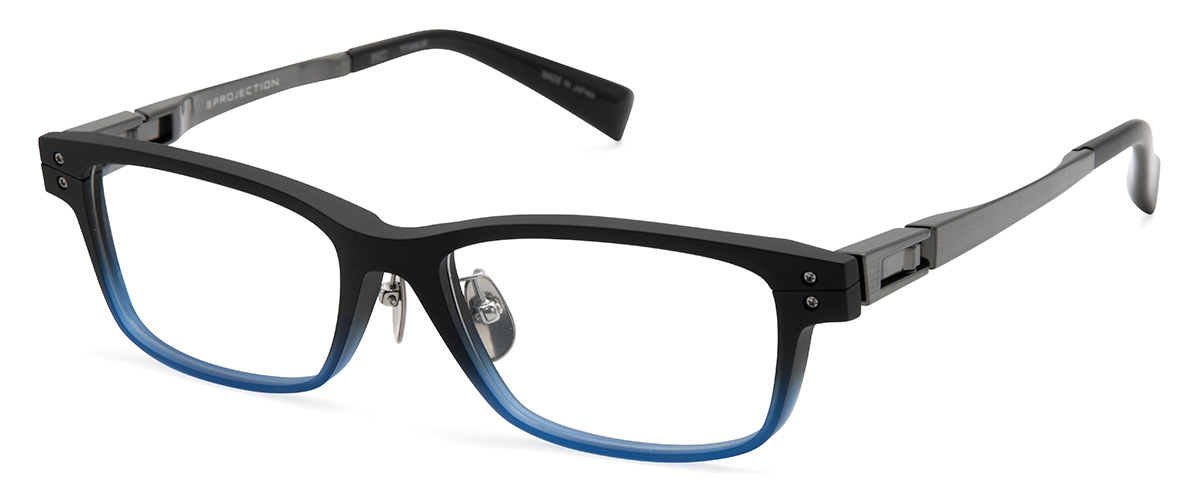 JP-049 Col.04 Mat Black/ Blue Half